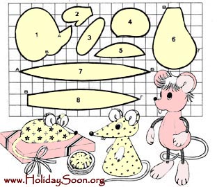 Мышка (мягкая игрушка своими руками) www.HolidaySoon.org