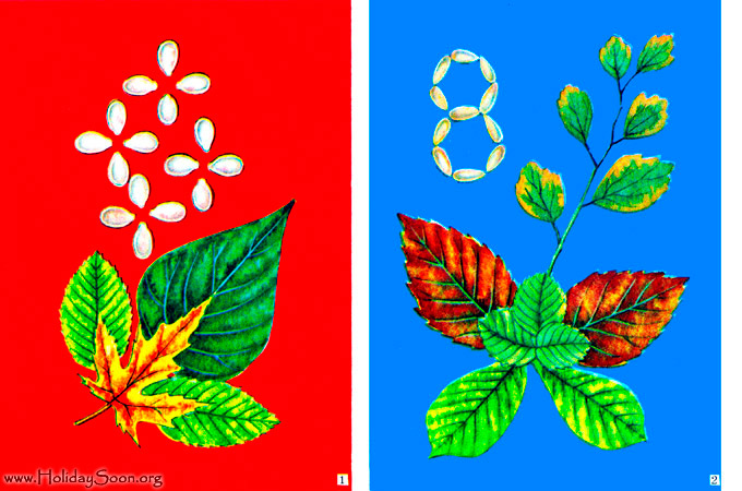 Поздравительные открытки из сухих листьев и семян «С 8 Марта» - www.HolidaySoon.org