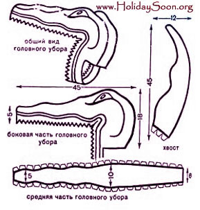 Детали для костюма Крокодила www.HolidaySoon.org