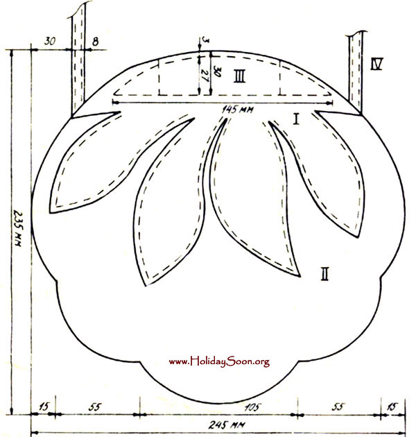 Выкройка косметички с растительным узором - www.HolidaySoon.org