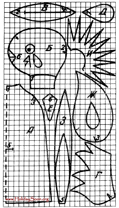 Кукла для кукольного театра Петух www.HolidaySoon.org