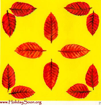 Осенний узор из листьев шиповника в квадрате www.HolidaySoon.org