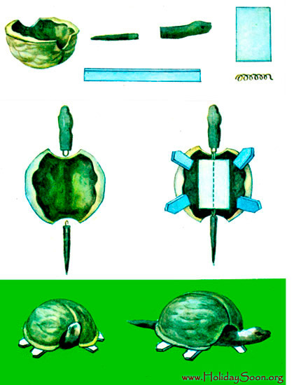 «Черепаха» из ореховой скорлупы www.HolidaySoon.org