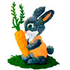 Панно из манной крупы «Зайчик с морковкой»
